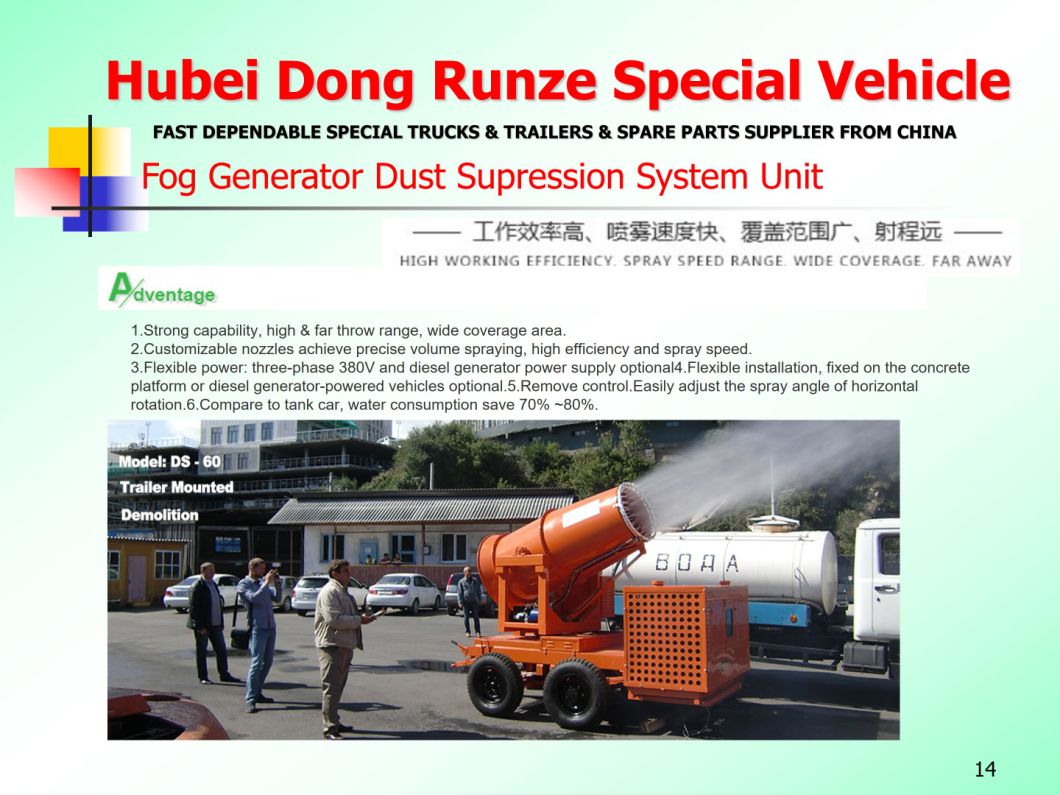 Customizing Fog Generator Dolly Trailer (Dust Supression Trailer System with Water Tank Spray Fine Mist 80m-150m)