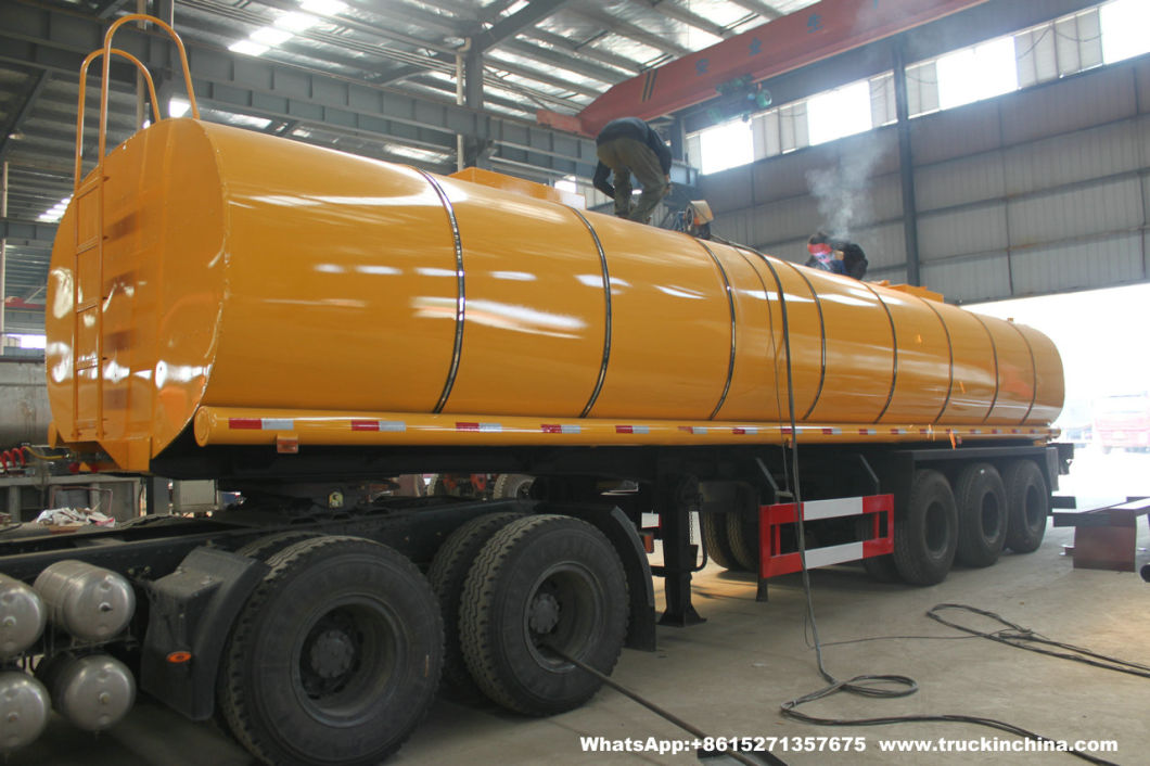 33t Asphalt Tanker for Liquid Hot Bitumen Transport with Heating System Rockwool Wraped Insulation with Baltur Diesel Oil Burner Generator