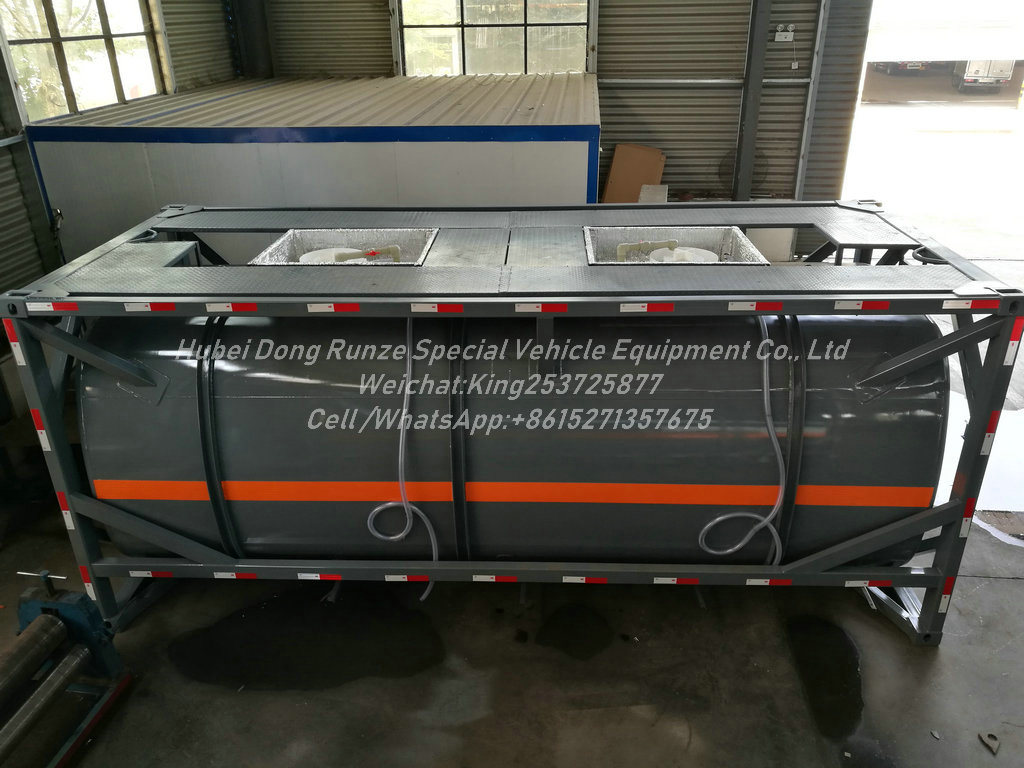 20FT ISO Hydrochloric Acid Tank Container 21cbm (21000 Liters Steel Lined LLDPE) for Vietnam Chemical Factory Acid Trailer Transportation