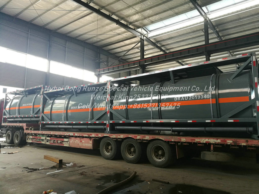 20FT ISO Hydrochloric Acid Tank Container 21cbm (21000 Liters Steel Lined LLDPE) for Vietnam Chemical Factory Acid Trailer Transportation