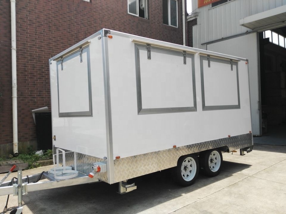 Mobile Potato Chips Making Machine Selling Food Trailer, Outdoor Street Food Trailer Cart