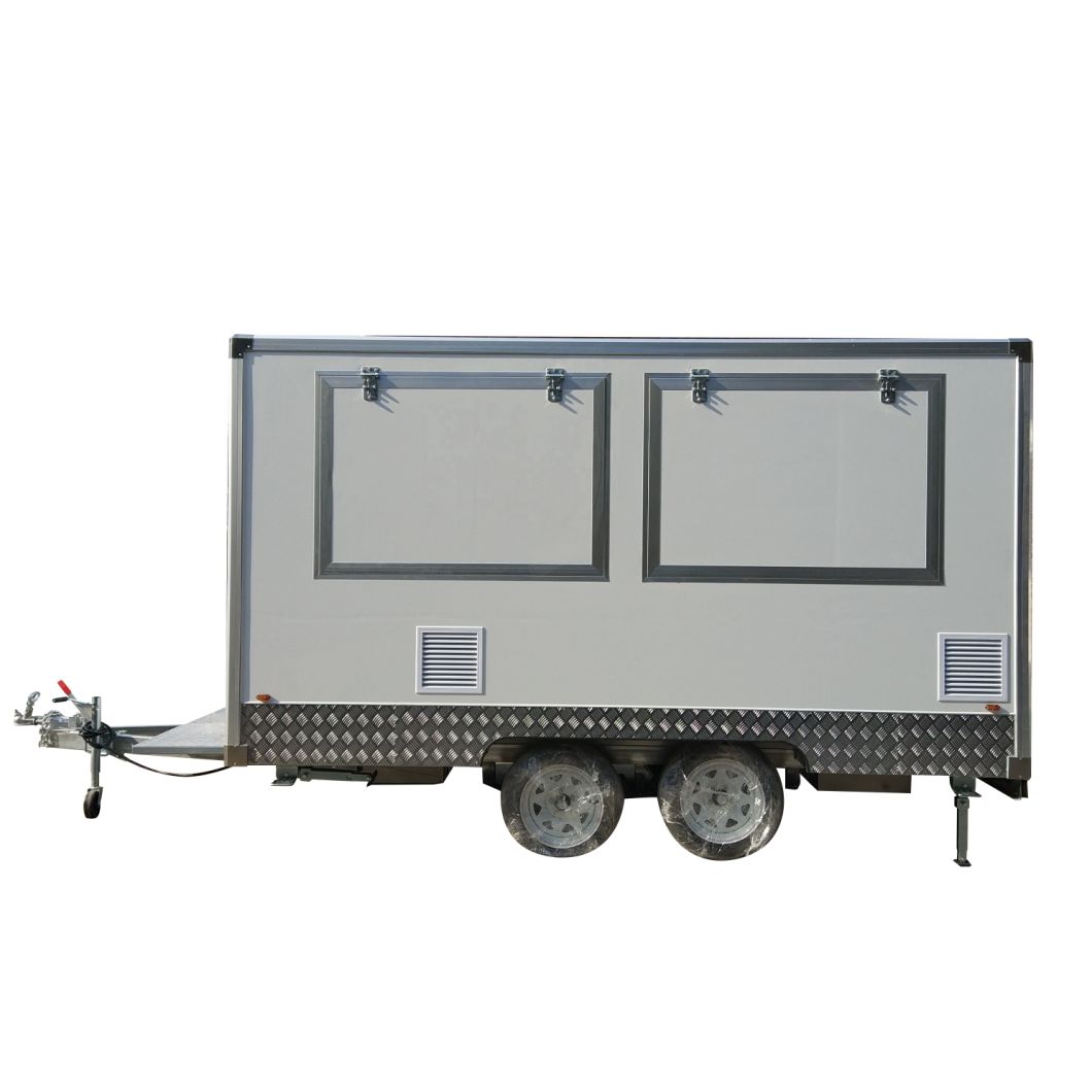 New Mobile Food Trailer Pastel Green Mobile Food Drawbar Customized