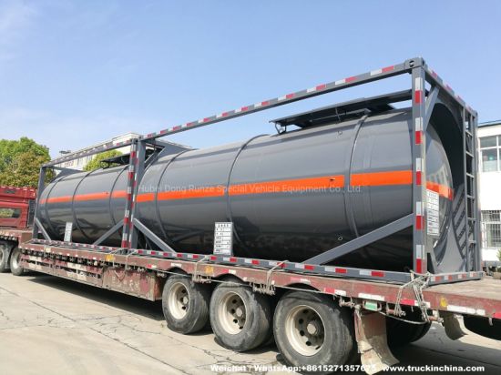 Custermizing Hydrochloric Acid Chemical Liquid Transport ISO Tank Container (Carbon Steel Lined LLDPE corrosion resistance)