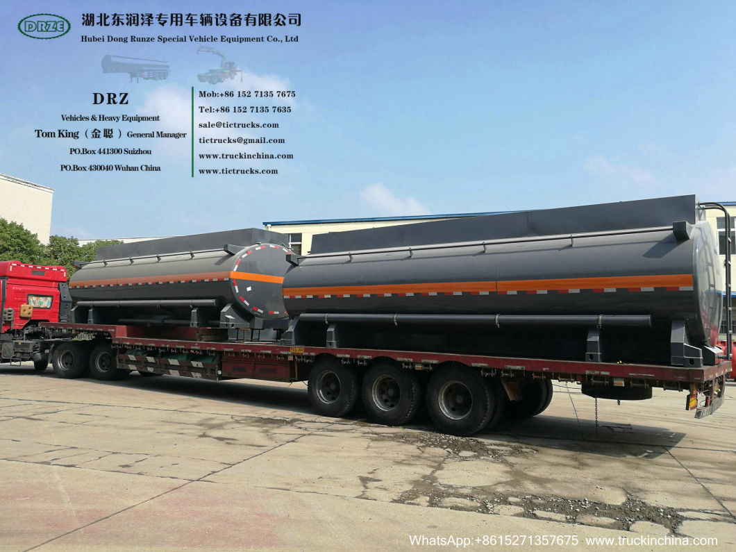 Chemical Liquid Tanker Body with Container Locks Trailer Road Transport 5000USG-6000USG (Solution HCl,NaOH,NaCLO,PAC,H2SO4,HF,H3PO4,H2O2 Store Tank Lined PE)