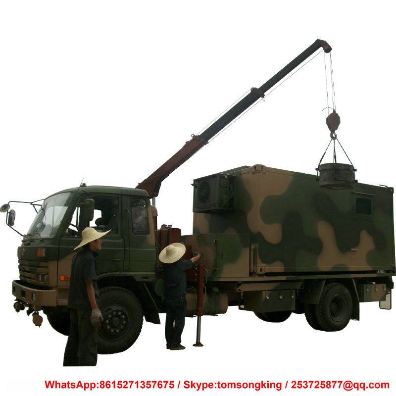 Dongfeng Awd 4X4 Offroad Truck Mounted Mobile Workshop Conainer with Crane 3 Ton