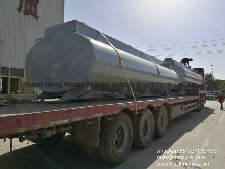 Tank Body Carbon Steel Inner Lined 16mm PE, 15000L-16500L for Hydrochloric Acid Truck Lorry