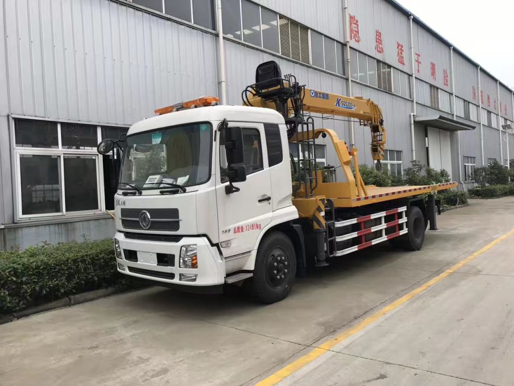 Dongfeng 8tons Wrecker Tow with 5tons Crane for Road Recovery Lifting Broken Cars