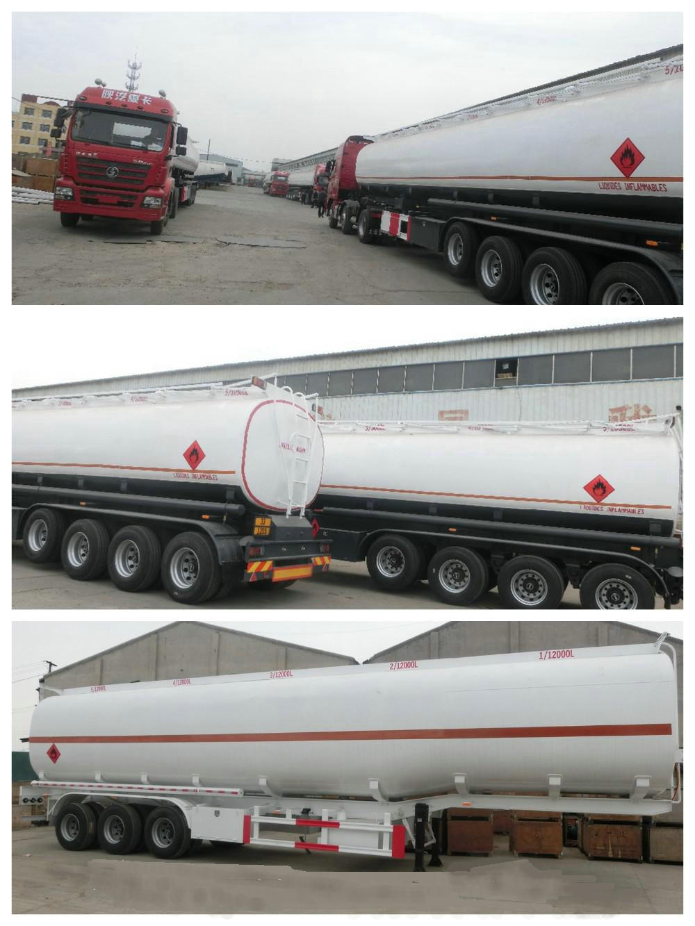 Steel Fuel Tanker Semi-Trailer 4 Axles Tank Capacity 55000L to 72000L (Crude Oil, Diesel, Gasoline)