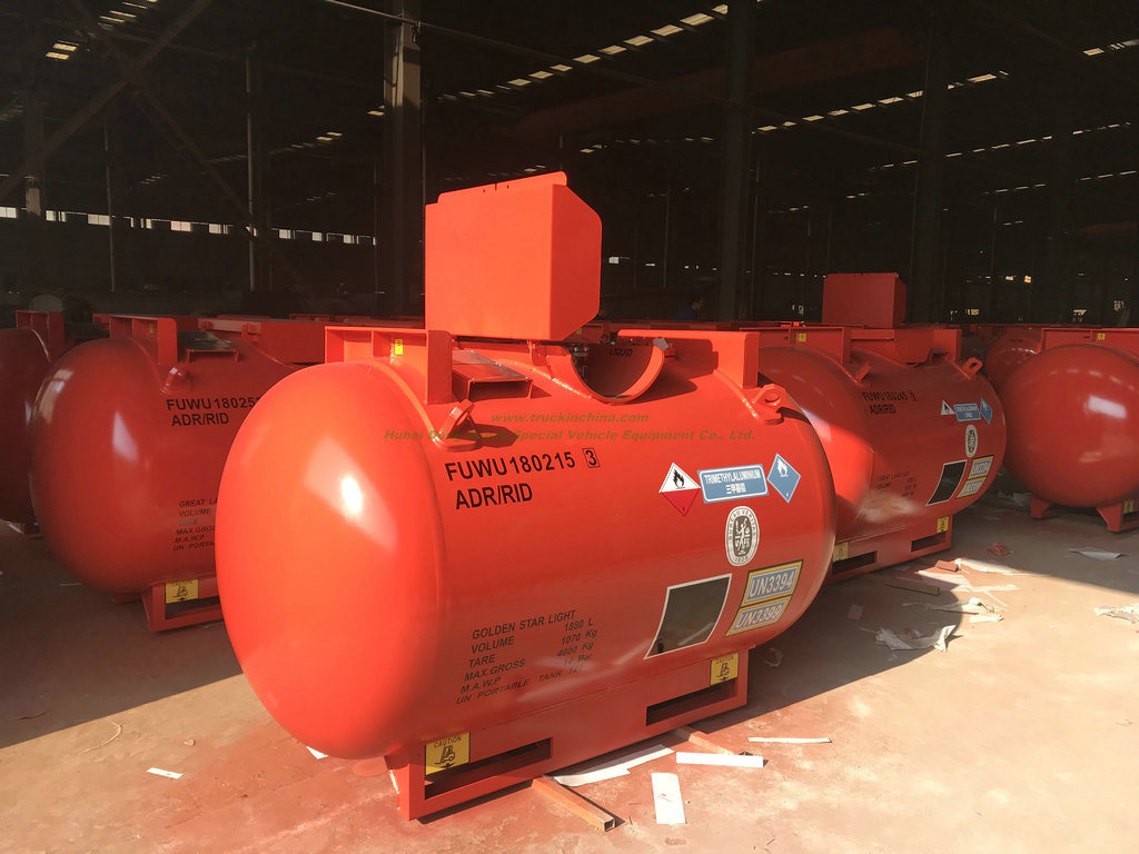 Triethylaluminum (TEAL) Alky Portable Tank Container C6h15al Un3399, Un3394 Capacity 1880liters Adr/Rid Organometallic Substance, Liquid, Water- Reactive