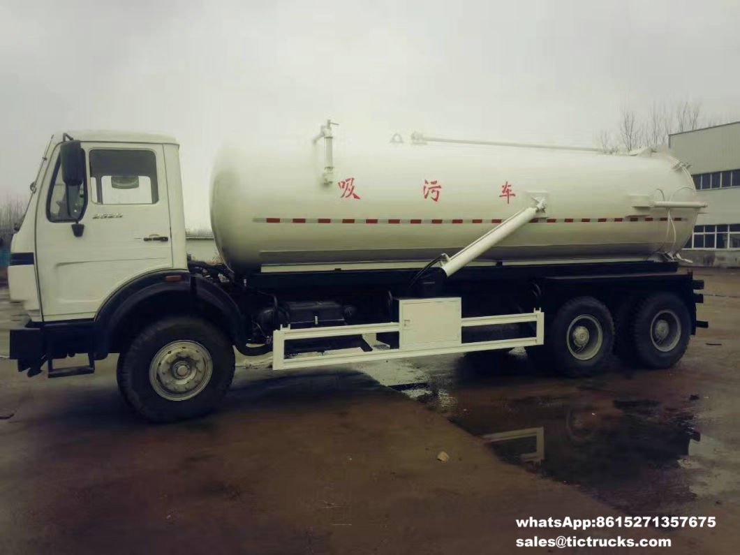 Beiben Septic Vacuum Tank Truck Offroad 18000L Sewage Sludge Tank Body Truck Mounted