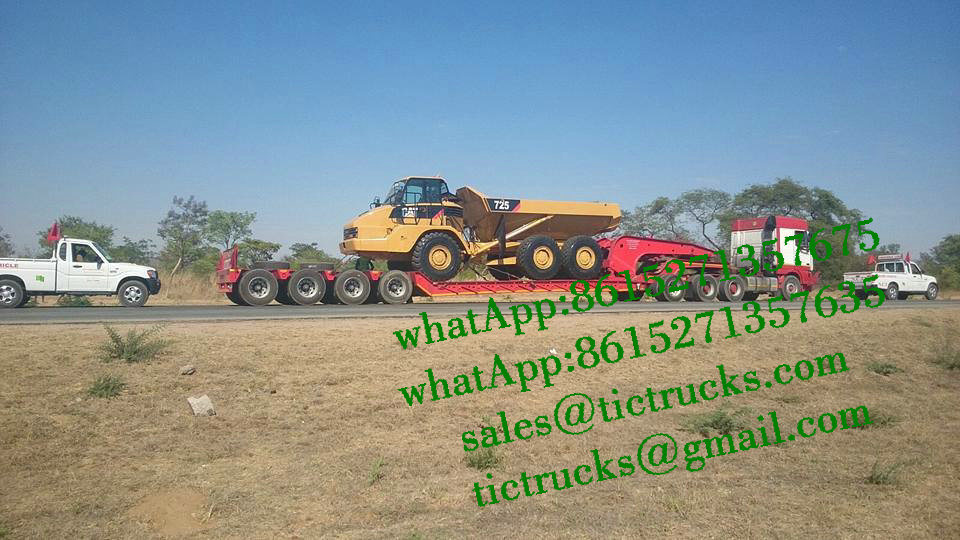 120 -150ton Hydraulic Detachable Gooseneck Lowbed Trailer 5 Axles Front Loading with Removable Dolly Trailer with - Removable Gooseneck for Heavy Oversize Load