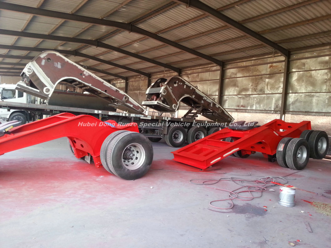 120 -150ton Hydraulic Detachable Gooseneck Lowbed Trailer 5 Axles Front Loading with Removable Dolly Trailer with - Removable Gooseneck for Heavy Oversize Load