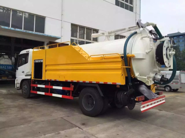 High Pressure Jetting Combined Sewer VAC Tanker Truck 6cbm Vacuum Sewage Tank, 4cbm Jetting Water Tank