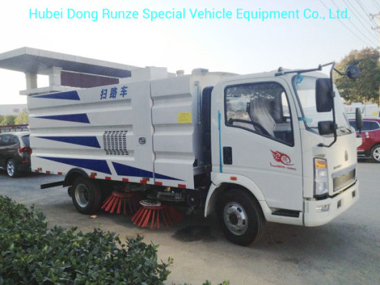 HOWO Road Vacuum Road Sweeper 4cbm Garbage 1 Cbm Water Stainless Steel 4X2 -Rhd. LHD 5