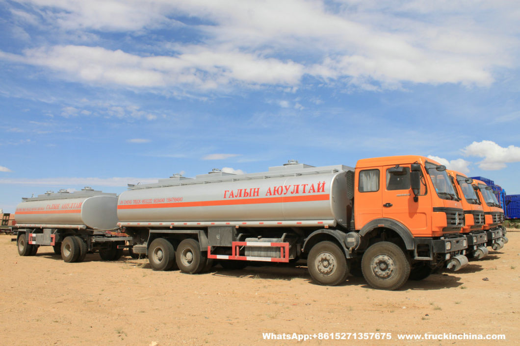 Beiben (North Benz 8X4 Tanker) 30000L +15000 Liters Fuel Tank Truck with Full Tank Trailer