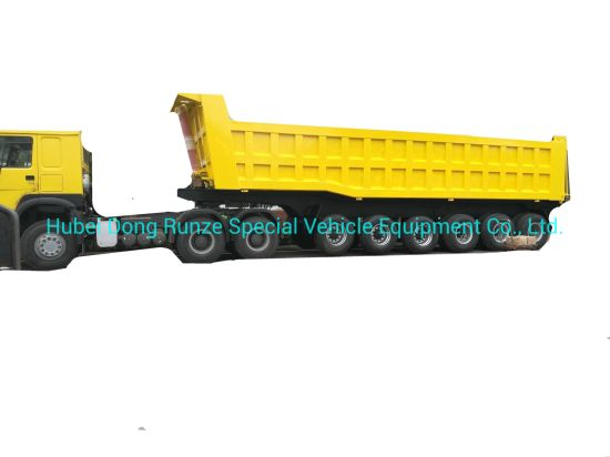 6 Axles Trailer Tipper 80ton-100ton Heavy-Duty for 100 Ton Mangenese and Bauxite Ores Transport