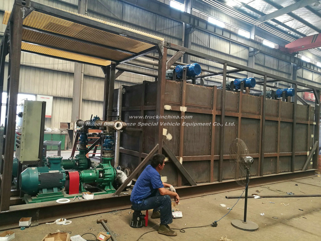 Skid 500 Bbl Frac Tank Steel Lined PE for Oilfield Chemical Contain (Skid With Motor Pump and Reactor Motor Stirring For Mxing HCl Hydrochloric Acid)