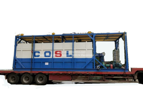 Skid 500 Bbl Frac Tank Steel Lined PE for Oilfield Chemical Contain (Skid With Motor Pump and Reactor Motor Stirring For Mxing HCl Hydrochloric Acid)