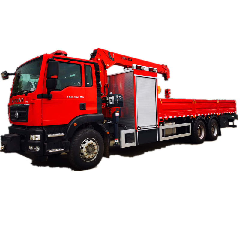 Sitrak Cargo Truck Mounted with 6.3ton Telescopic Hydraulic Crane Rescue Towing Winch Air compressor