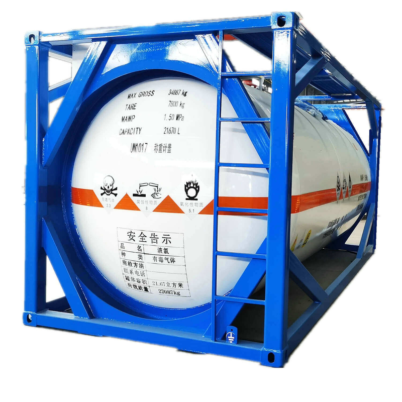 Wholesale 20 Feet 21cbm ISO Standard Liquid Chlorine Storage Tank