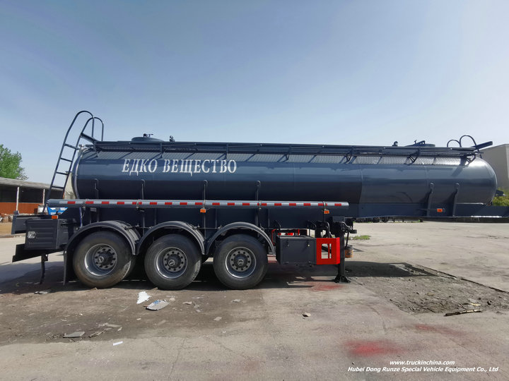  3 Axle Petrochemical Hydrochloric Acid Tank Trailer with Liquid Level Meter