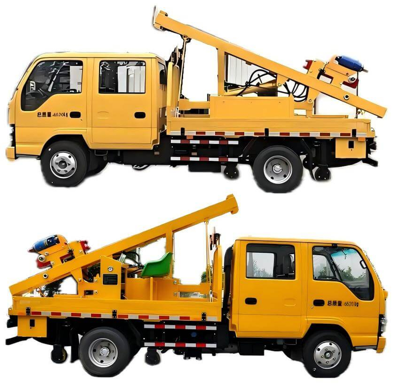 Customize ISUZU Truck Mounted Guardrail Post Driving And Drilling Equipment 