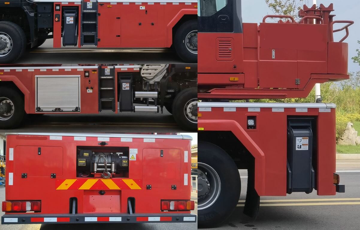 HOWO Emergency rescue fire truck with Excavator, winch (5)