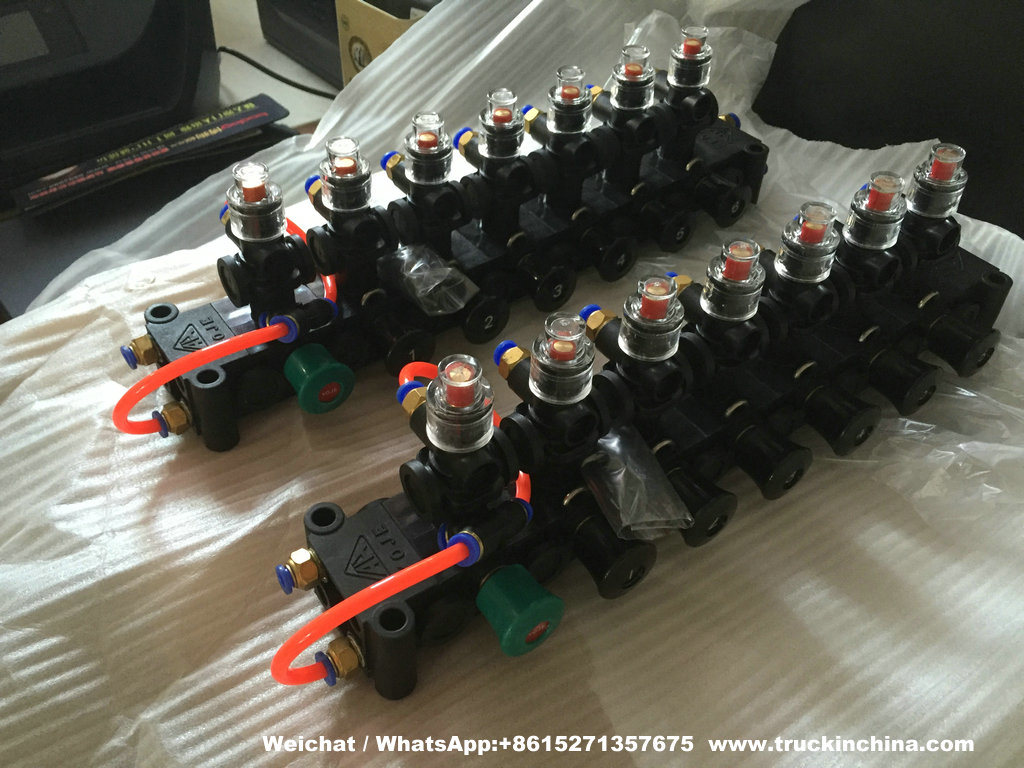Plastic Pneumatic Control Block Valves for Fuel Tanker (Road Tanker Truck YOJE Pneumatic Control Unit 1-7 Compartments)