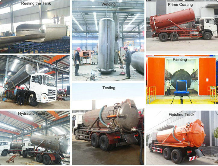 Foton Sewer High Pressure Jetting Combined Vacuum Pump Suction Truck (10m3 -12 m3 Right Hand Drive EURO 5 Sewage Cleaning Tanker)
