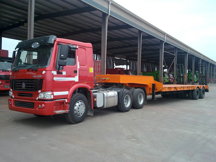 Customizing 4 Axles Low Bed Semi Trailer (80ton-150ton Lowboy Semi Trailer)