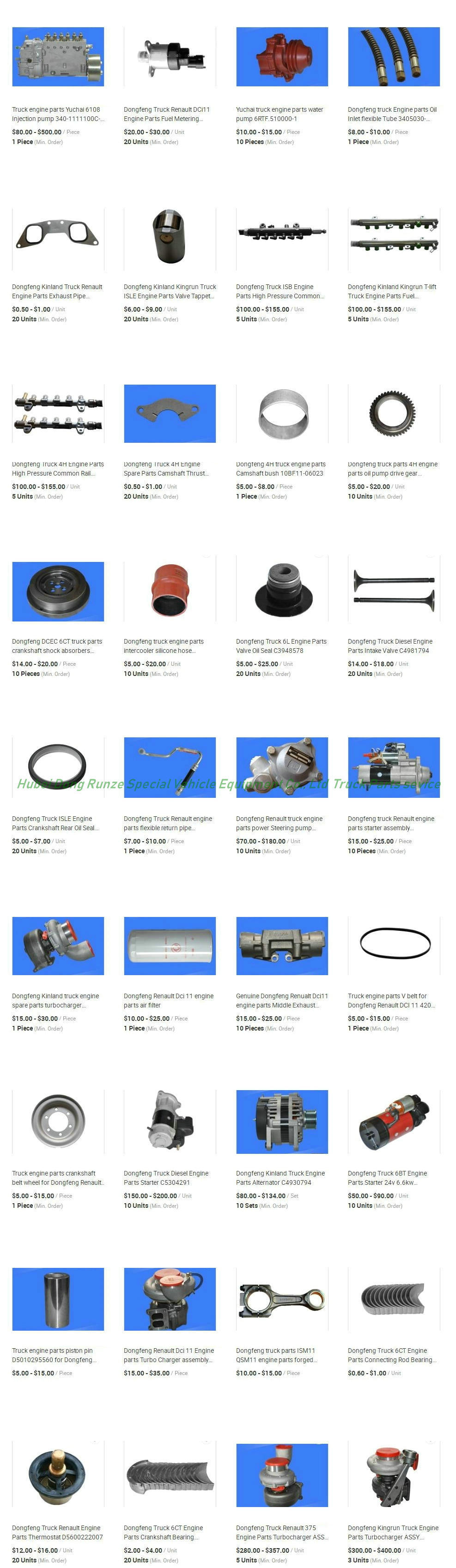 Dongfeng Kingrun Truck Engine Parts (Fan Coupling Assembly Piston Assembly)