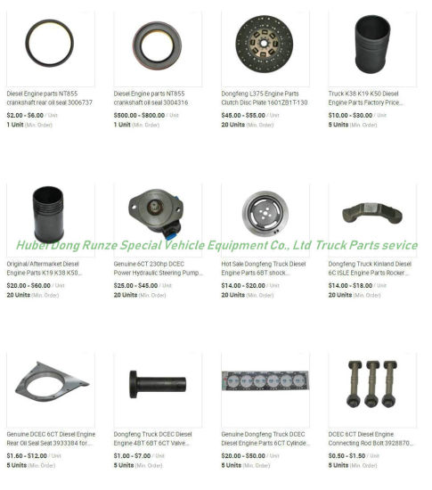 Dongfeng Kingrun Truck Engine Parts (Fan Coupling Assembly Piston Assembly)