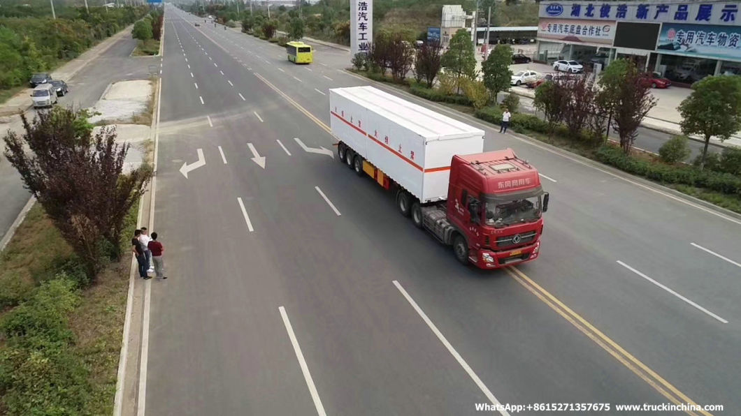 Customizing 3 Axles Insulated Van Explosion-Proof Blasting Goods (Explosive Detonator, Blasting Cap) Transport Trailer