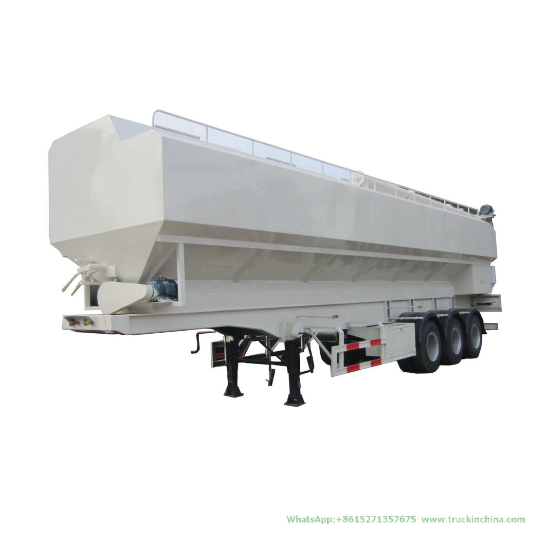 Tri-Axles Bulk Feed Tank Semi Trailer Customized with Electric Pump Hydraulic System Transport Livestock Chicken Duck Goose Feed