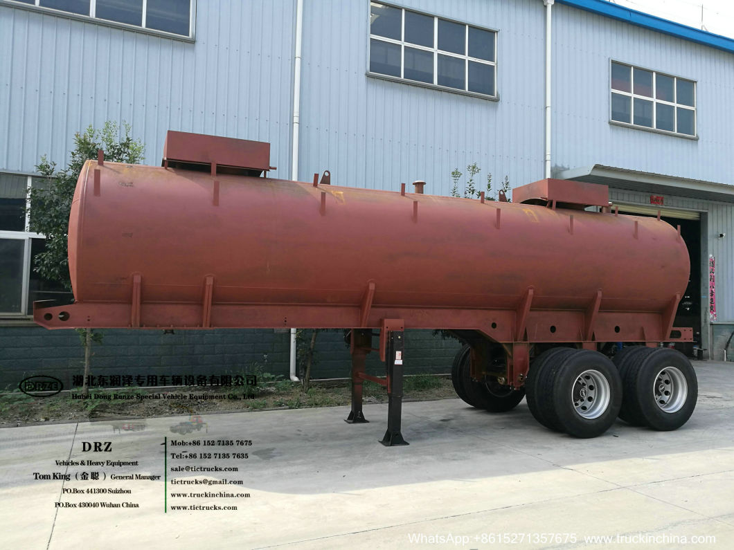 Sodium Hypochlorite Chemical Liquid Tanker Trailer (2 axles 19cbm Steel Tank inner Lined LLDPE Outer Insulated Rockwool 80mm for 10% -15% NaClO Bleach Javel)