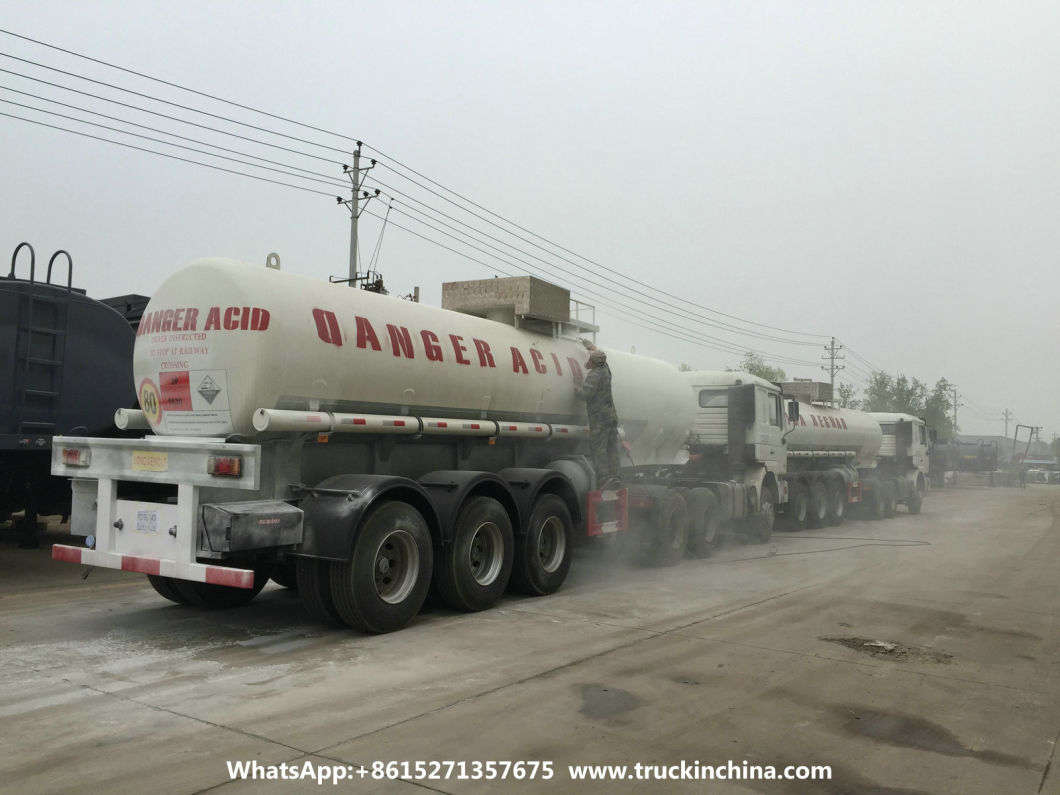 3 Axles Caustic Soda Tanker Semi-Trailer (Sodium Hydroxide Steel Tank Lined LLDPE)