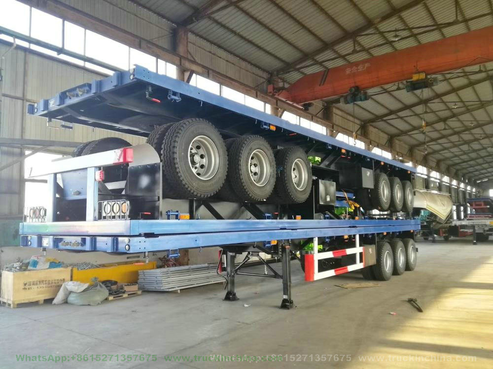 3 Axle Flatbed Semi Trailer 40FT Container with Container Locks
