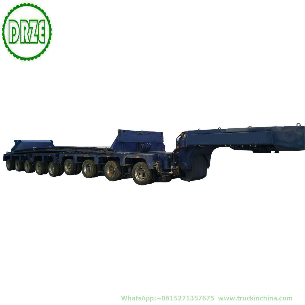 Customization 150t Multi 8-9 Axles Functional Gooseneck Hydraulic Combined Modular Lowbed Trailer