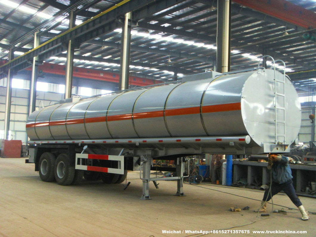 30t -38t Stainless Tanker Trailer Insulated Steam Heating System for Transport Hot Liquid Coal Tar Oil, Crude Oil, Waxs Chemcial