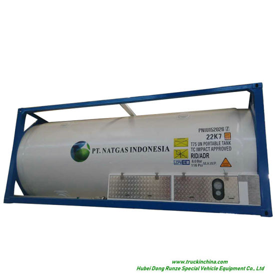 T75 ISO Tank Container Cryogenic for Liquid LNG, Oxygen, Nitrogen, Argon, 20FT Container Portable