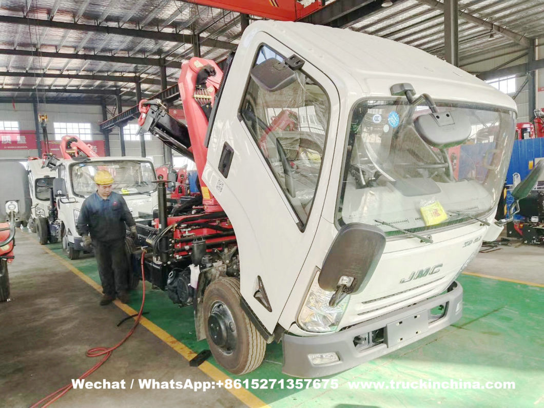 Customized Jmc Rescue Vehicle Workshop Truck with Sany Palfinger Spk6500 Crane 3.3 Ton