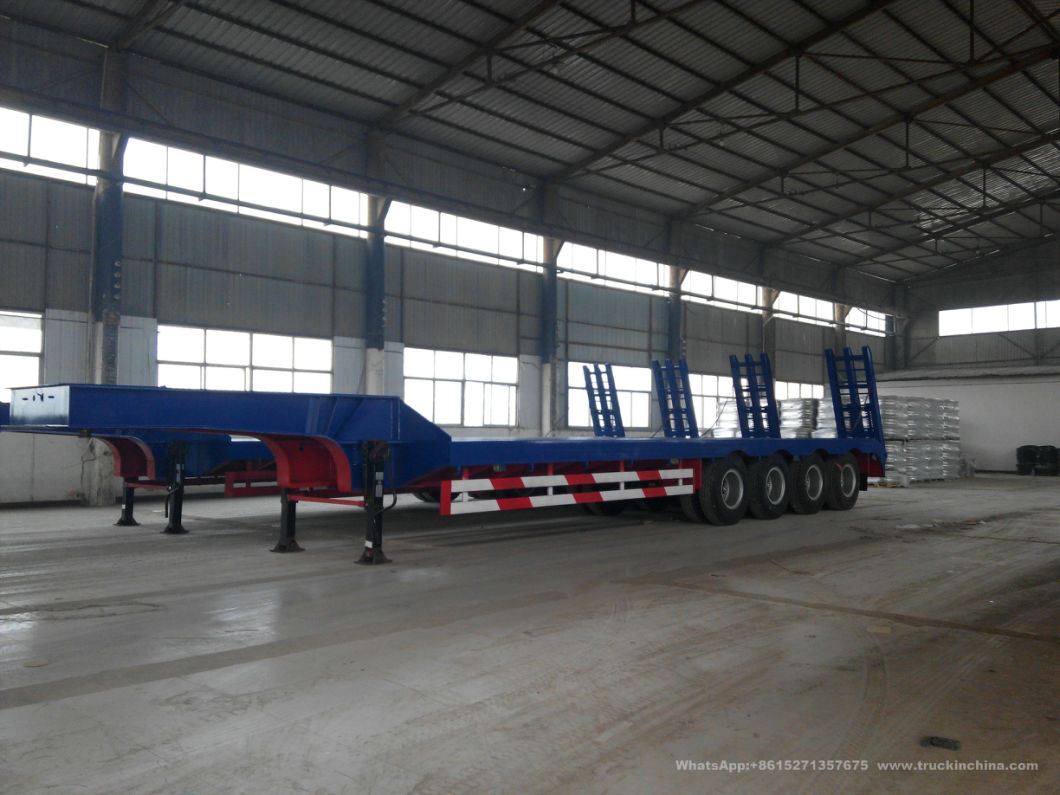 Heavy Haul Equipment Trailer 4 Axles Low Bed Semi Trailer 60ton 80ton 100ton