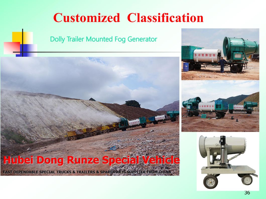 Customizing Fog Generator Dolly Trailer (Dust Supression Trailer System with Water Tank Spray Fine Mist 80m-150m)
