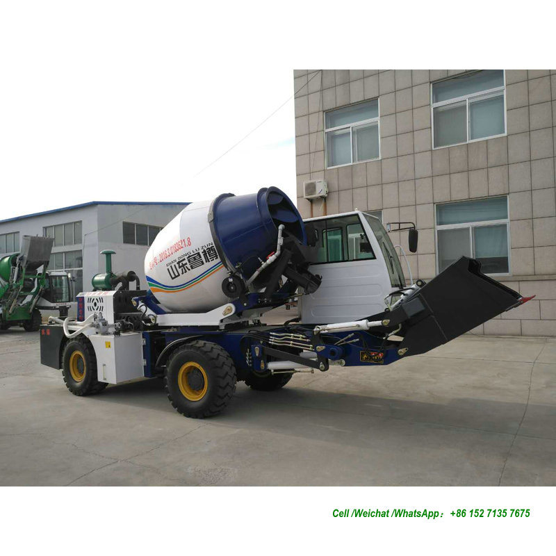Luzun Self Loading Concrete Mixer Truck 2.6m3 -3cbm (Self Loading Cement Mixer Truck With Air Conditioning Self Loading Automatic Weighing Scale)
