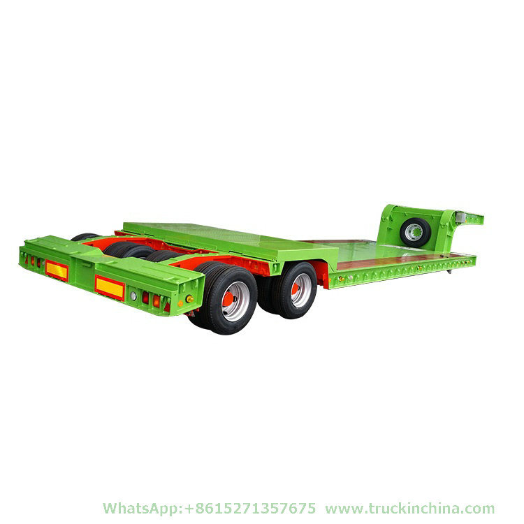 Hydraulic Low Loader 2 Axle 16 Wheel Hydraulic Gooseneck Lowbed Semi Trailer