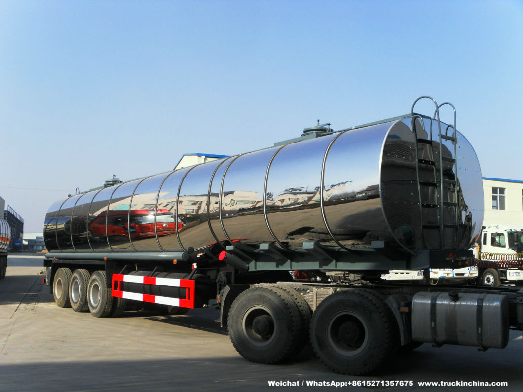 Customzing 40t -60t Heat Insulated Stainless Steel Tanks Trailer (Stainless Aluminium Alloy Tanker Truck For Hot Waxs Chemical Liquids)