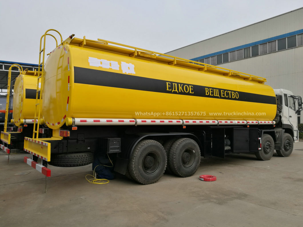 Dongfeng Chemical Acid Liquid Trucks 28t HCl Acid Tanker 12 Wheels (For Chemical Acid Liquid, Drink Water, Carbon Steel Lined PE Tank with Acid Chemical Pump)