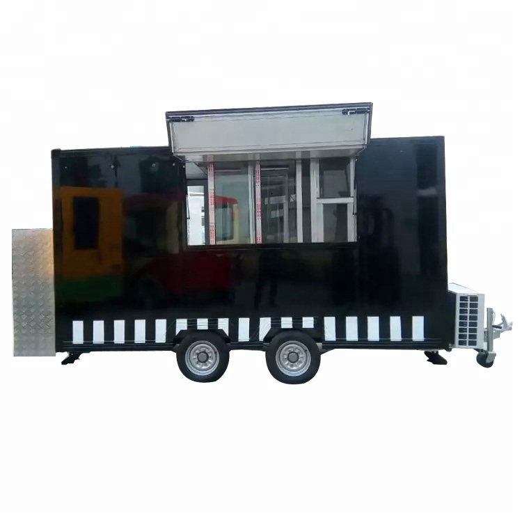 New Mobile Food Trailer Pastel Green Mobile Food Drawbar Customized