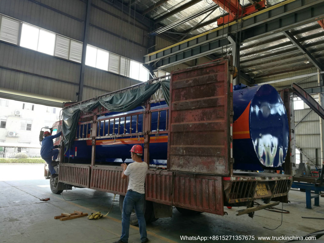 Mobile Bitumen Truck Tanker Upper Body (9m3 Hot Asphalt Tank Insulation 80mm RockWool, Wraped Stainless Steel With Baltur Diesel Oil Burner Generator)