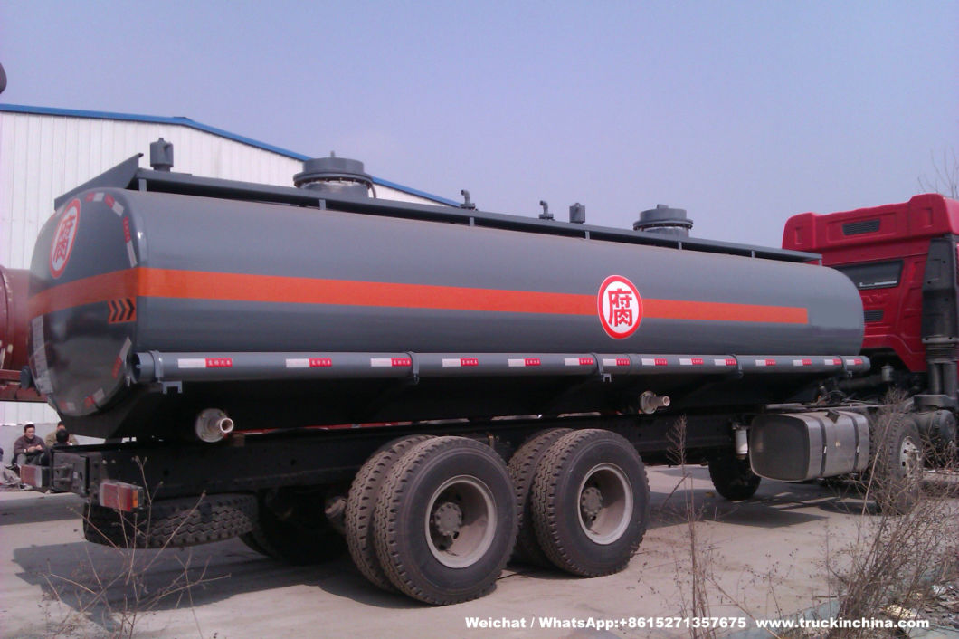 HCl Acid Liquid Transport Tanks (Hydrochloric Acid Tanks Acid Tanker Steel Lined PE Road Chemical Tank 16000L -17500L)